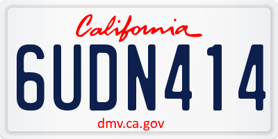 CA license plate 6UDN414