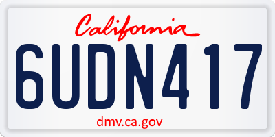 CA license plate 6UDN417