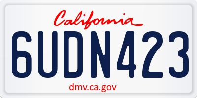 CA license plate 6UDN423