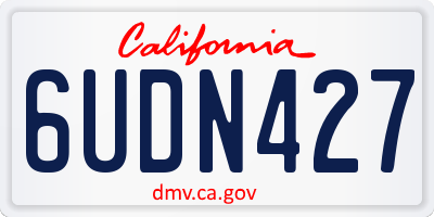 CA license plate 6UDN427