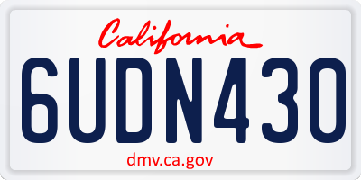 CA license plate 6UDN430