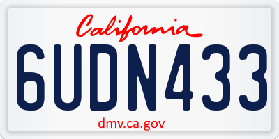 CA license plate 6UDN433