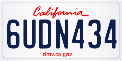 CA license plate 6UDN434