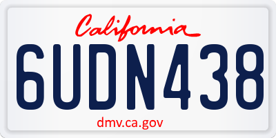 CA license plate 6UDN438