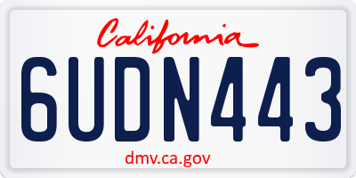 CA license plate 6UDN443