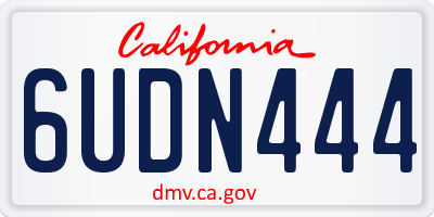 CA license plate 6UDN444