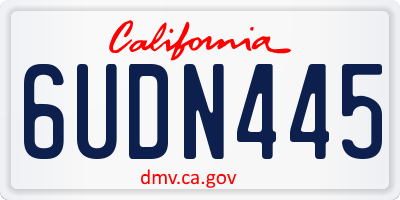 CA license plate 6UDN445