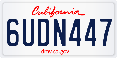 CA license plate 6UDN447