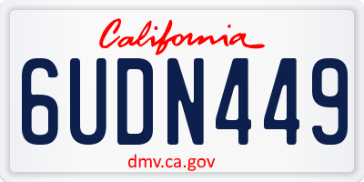 CA license plate 6UDN449