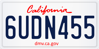 CA license plate 6UDN455