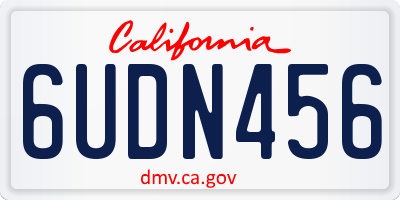 CA license plate 6UDN456