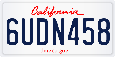 CA license plate 6UDN458