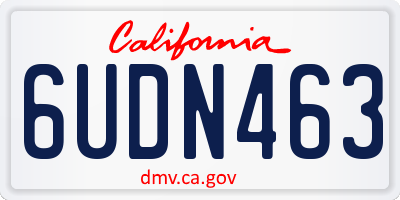 CA license plate 6UDN463