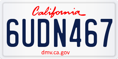 CA license plate 6UDN467
