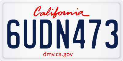 CA license plate 6UDN473