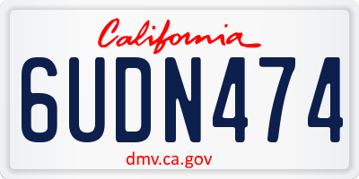 CA license plate 6UDN474