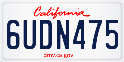 CA license plate 6UDN475