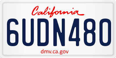 CA license plate 6UDN480