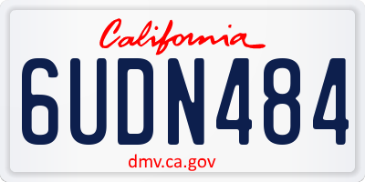 CA license plate 6UDN484