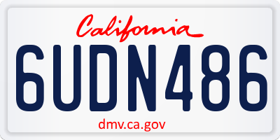 CA license plate 6UDN486