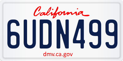 CA license plate 6UDN499