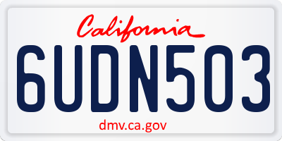 CA license plate 6UDN503