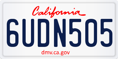 CA license plate 6UDN505