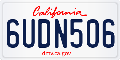 CA license plate 6UDN506