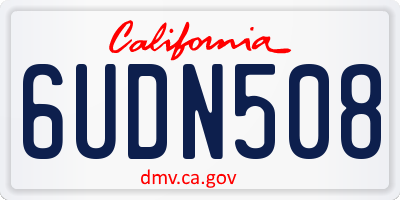 CA license plate 6UDN508