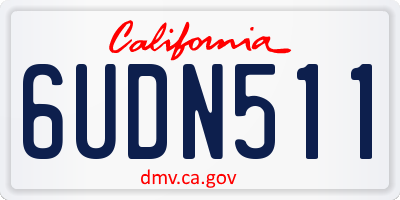 CA license plate 6UDN511