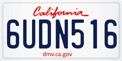 CA license plate 6UDN516