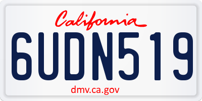 CA license plate 6UDN519