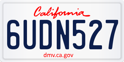 CA license plate 6UDN527