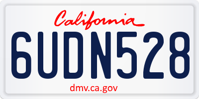 CA license plate 6UDN528
