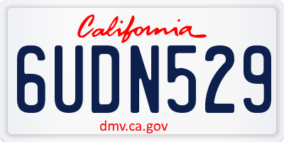 CA license plate 6UDN529