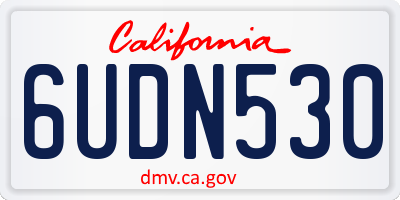 CA license plate 6UDN530