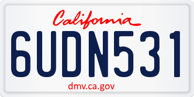 CA license plate 6UDN531