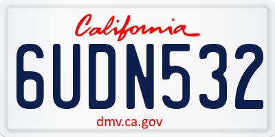 CA license plate 6UDN532