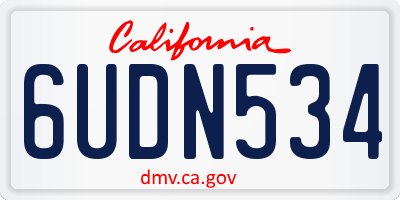 CA license plate 6UDN534