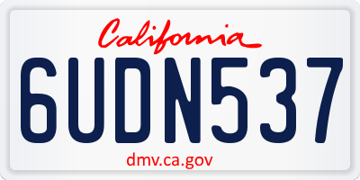 CA license plate 6UDN537