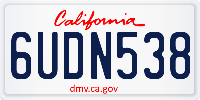 CA license plate 6UDN538