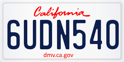 CA license plate 6UDN540
