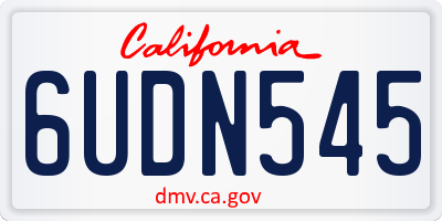 CA license plate 6UDN545