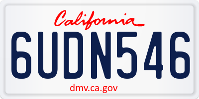 CA license plate 6UDN546