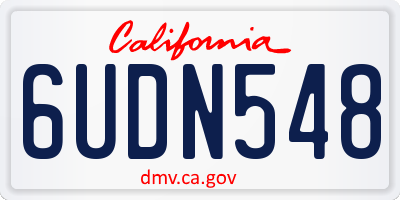 CA license plate 6UDN548