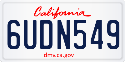 CA license plate 6UDN549
