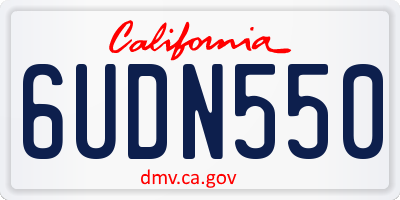 CA license plate 6UDN550