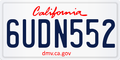 CA license plate 6UDN552