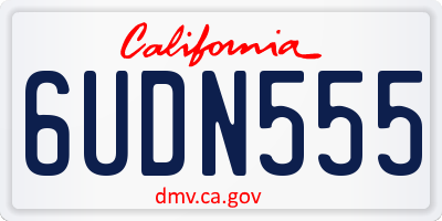 CA license plate 6UDN555