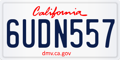 CA license plate 6UDN557